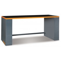 Metallblech Werkbank ohne Steckdose mit abnehmbare ABS-beschichteter Arbeitsplatte Abmessung: 2050x70 cm "Racing System"