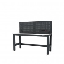 Semloc WorkSpace Lochrückwand mit Steckdose 1,5M