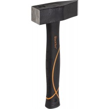 Steinspalthammer BlackTec® mit ovalem Loch, leicht gewölbte Bahn, scharfkantig