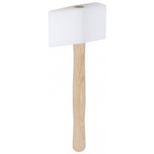 Spenglerhammer einseitig keilförmig, aus Spezialkunststoff, hohe Spannungsrissbeständigkeit, nachschleif- bzw. feilbar, doppelt geschweifter Eschenstiel, Abmessung 85 x 40 x 150