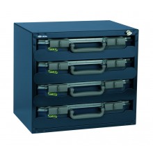 Safebox Typ 55x4 bestückt mit Sortimentskoffern CarryLite