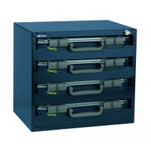 Safebox Typ 55x4 bestückt mit Sortimentskoffern CarryLite