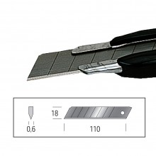 Ersatzklingen 10 Stück, Schwarz je 110 x 18 x 0,6 mm