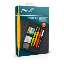 Pica Master-Set Installateur Inhalt:   1 x Nr. 3030, 1 x Nr. 4030, 1 x Nr. 4040, 1 x Nr. 150/46, 1 x Nr. 532/52 
+ GRATIS zur Einführung: 1 x Nr. 990/40 Pica VISOR permanent Industrial Marker, rot