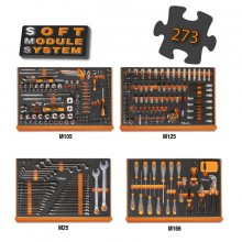 Werkzeugsortiment, 273-teilig für 4 Schubladen, in Schaumeinsätzen