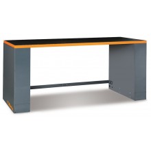 Metallblech Werkbank ohne Steckdose mit abnehmbare ABS-beschichteter Arbeitsplatte Abmessung: 2050x70 cm "Racing System"