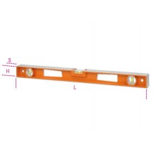 Wasserwaagen aus druckgegossenem Aluminium mit Handgriffen, 4 feinbearbeitete Messflächen und 3 unzerbrechliche Libellen, Präzision: 1 mm/m