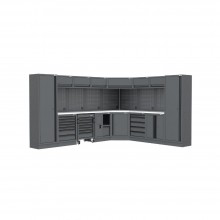 WorkSpace Kombi-Werkstatteinrichtung mit Arbeitsplatte inkl. Edelstahlummantelung