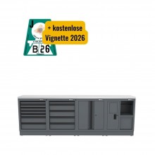 Semloc WorkSpace Kombi-Werkstatteinrichtung mit Edelstahl-ummantelter Arbeitsplatte 2720x495x950 mm