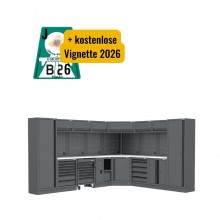 WorkSpace Kombi-Werkstatteinrichtung mit Arbeitsplatte inkl. Edelstahlummantelung