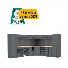 WorkSpace Kombi-Werkstatteinrichtung mit Arbeitsplatte aus Holz