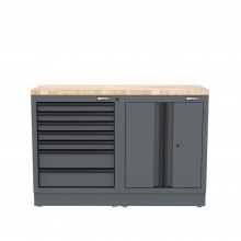 Semloc WorkSpace Kombi-Werkstatteinrichtung mit Holz-Arbeitsplatte 1360x495x950 mm