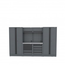 Semloc WorkSpace Kombi-Werkstatteinrichtung mit Edelstahl-ummantelter Arbeitsplatte 3180x495x2000 mm