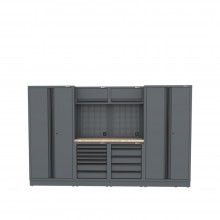 Semloc WorkSpace Kombi-Werkstatteinrichtung mit Holz-Arbeitsplatte 3180x495x2000 mm